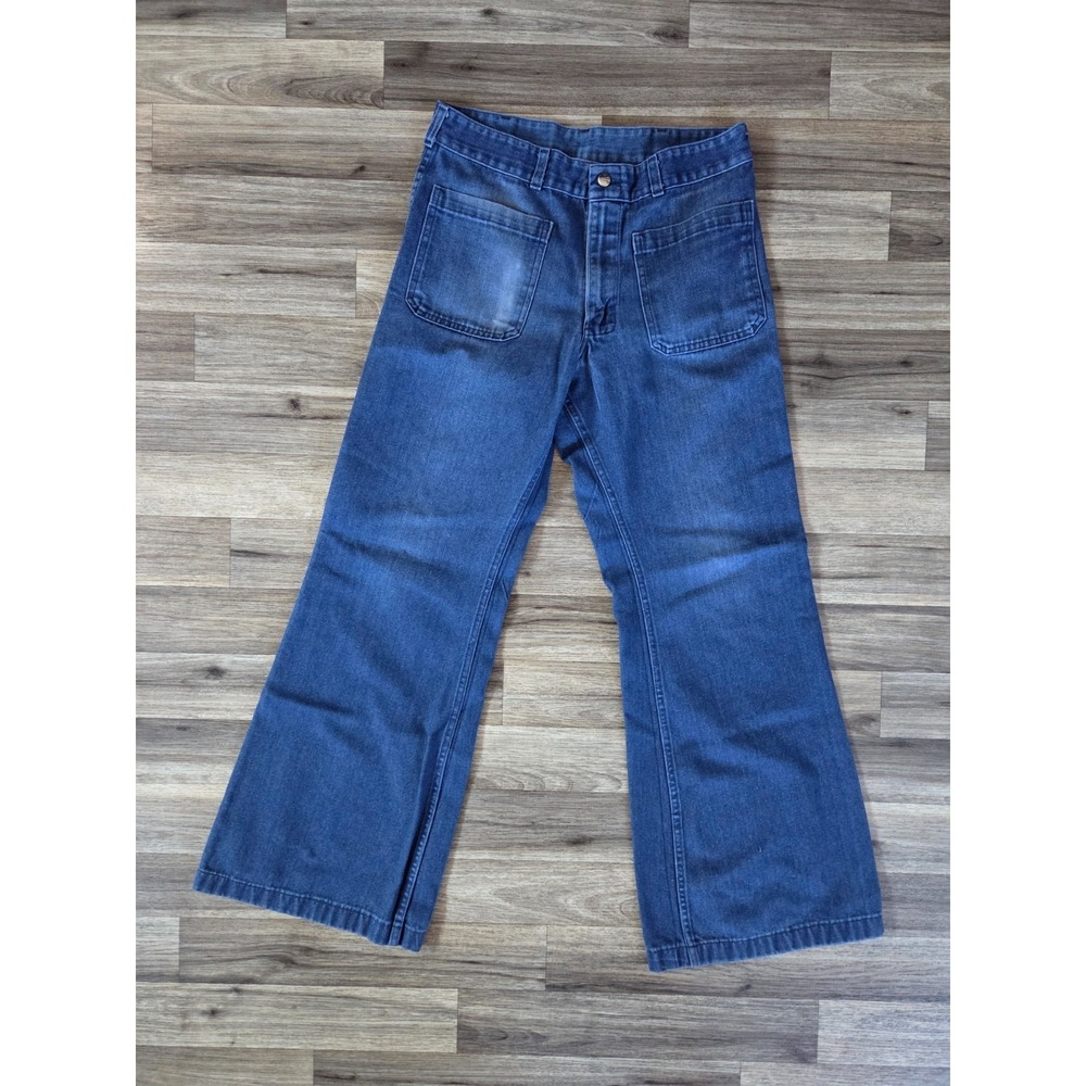 Vintage 80s US Navy Seafarer Bell Bottom Jeans Denim Dungarees Flare Sailor
